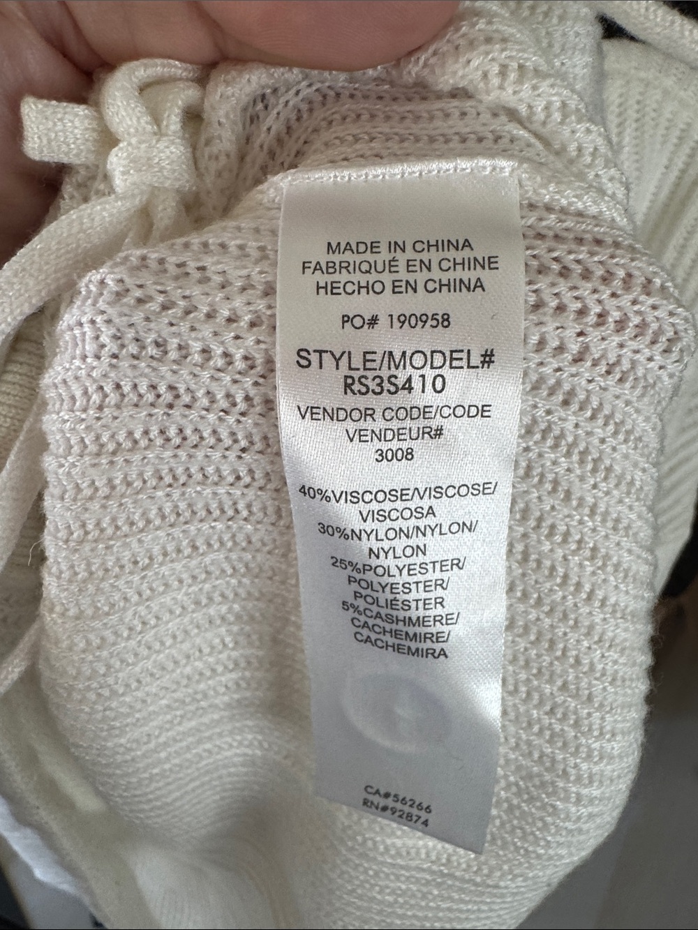 Splendid Cream Button-Front Ribbed V-Neck Cardigan - Picture 6 of 7